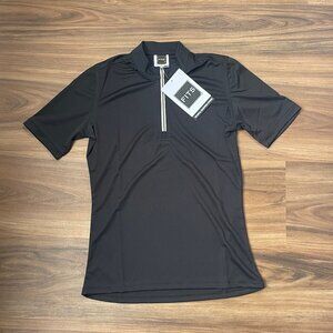 FITS Women's Quarter Zip Polo - Light Weight - Black - Medium